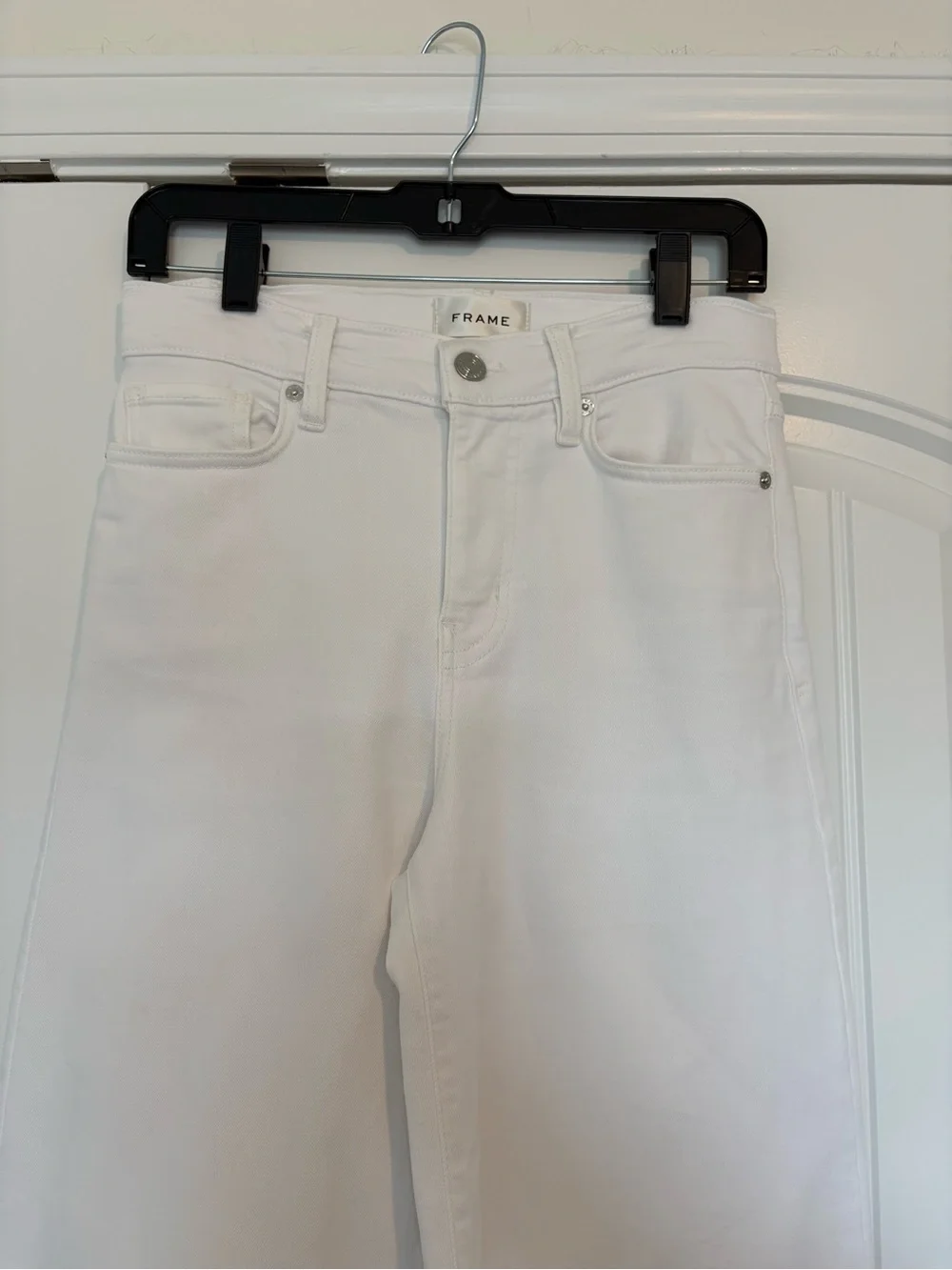 Frame Le Slim Palazzo Denim White Size 26 Blanc Full Length Jeans - Picture 7 of 10